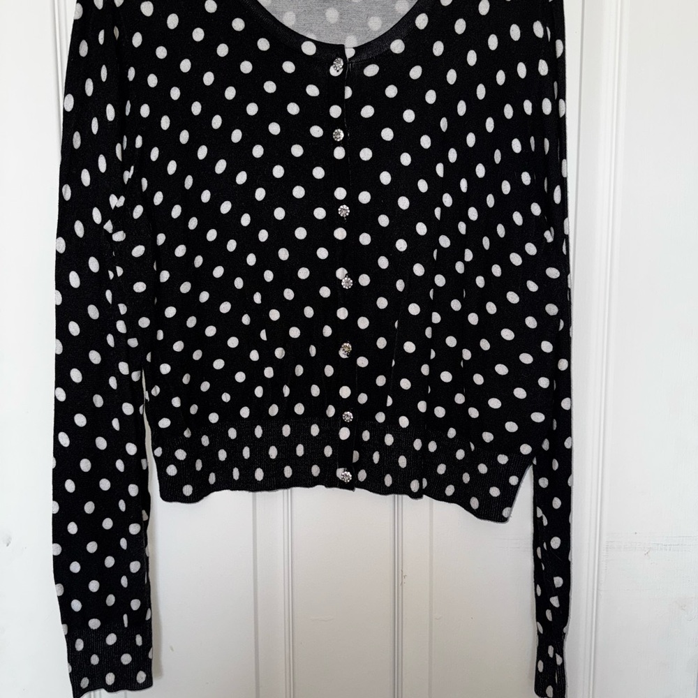 torrid Black and White Polka Dot Button-Front Top